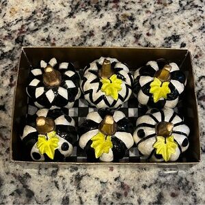 Mackenzie-Childs Pumpkin Patch - Set of 6 Mini Capiz Pumpkins. READ CONDITION!